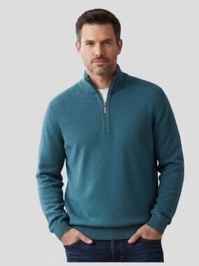 Tommy Bahama Half Zip Cotton Pullover Medium